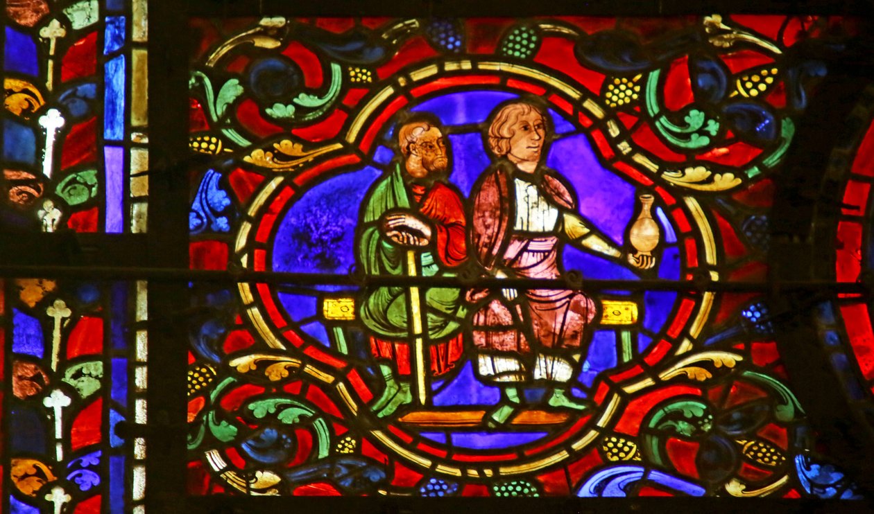 Onlookers, One Holding a Flask, Scene from the Life of St. Martin, Chartres Cathedral by French School
