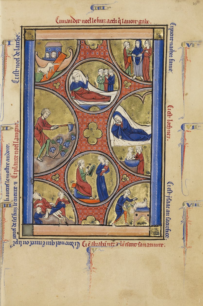 Scenes from the Lives of Noah and Abraham, c.1250-60 by French School