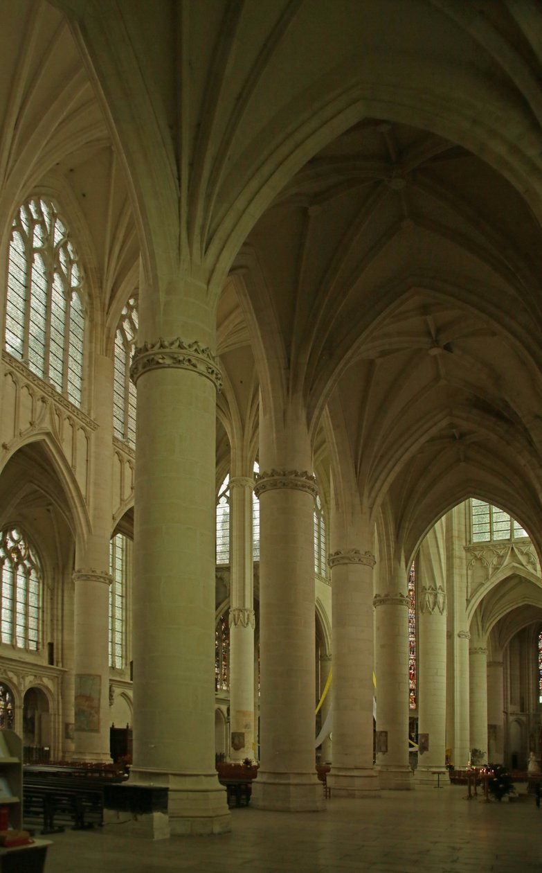 View of the south aisle by French School