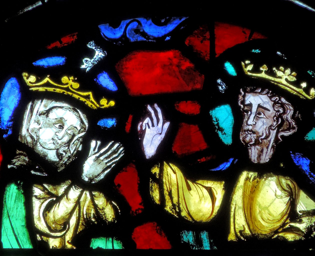 Window depicting Coronation of the Virgin by French School