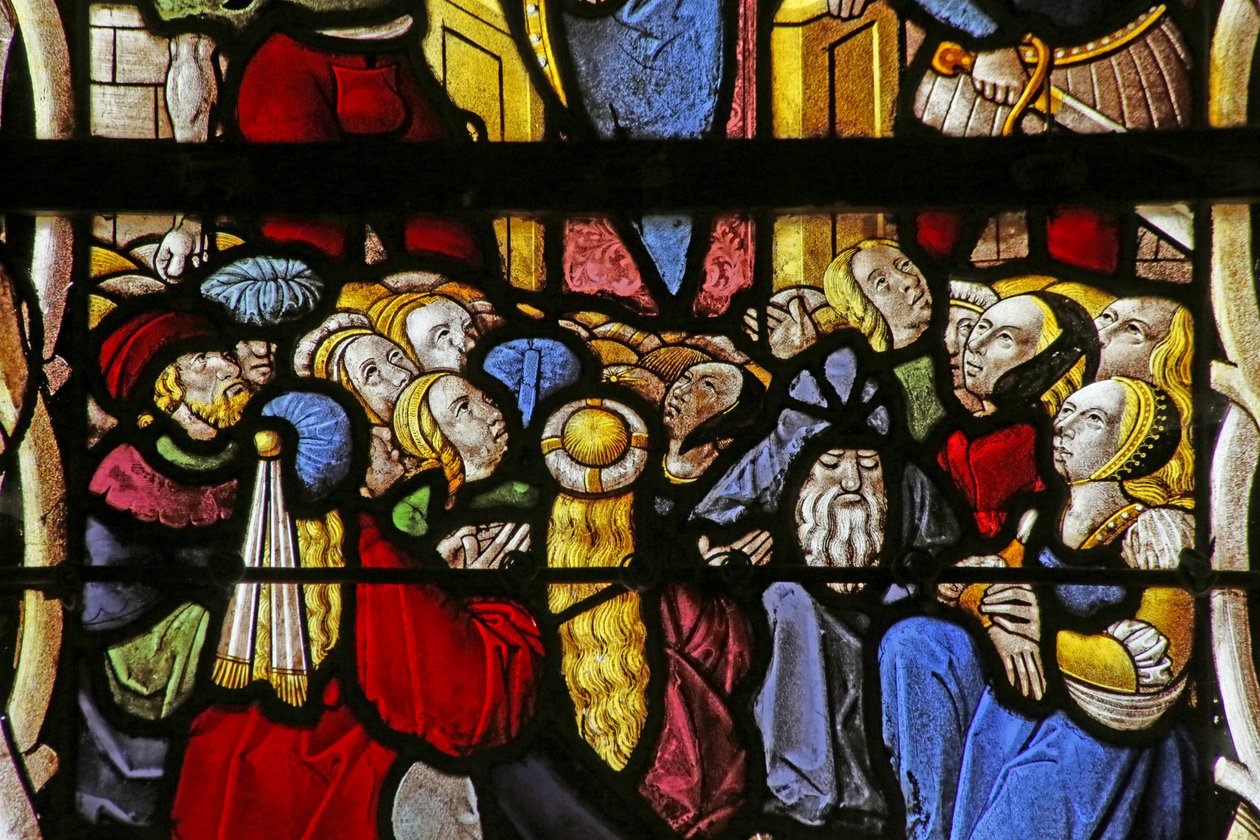 Window depicting Crowd at the Arrest of Saint Cler by French School