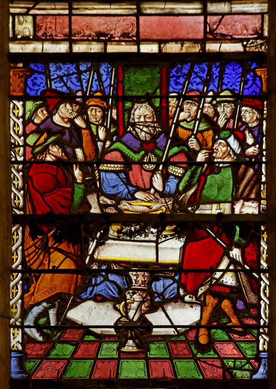 Window depicting Moses and the Paschal lamb by French School