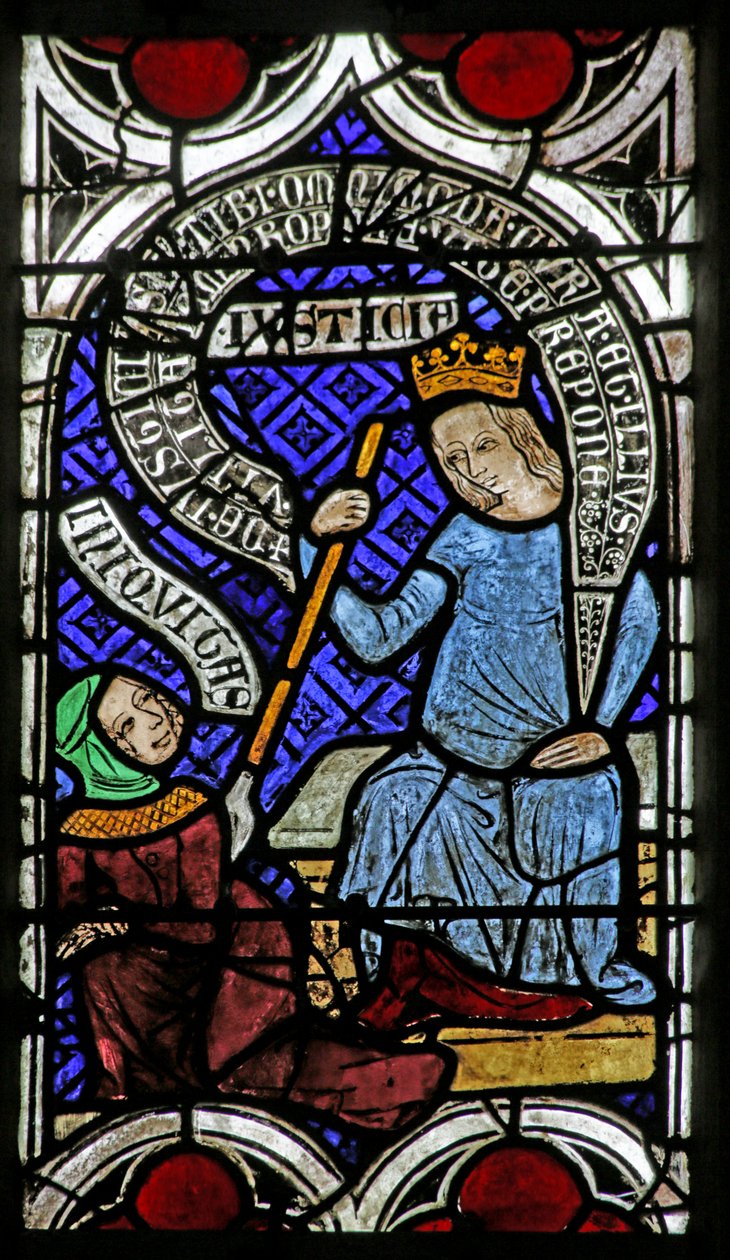 Window Depicting Psychomachia: Justice and Iniquity by French School