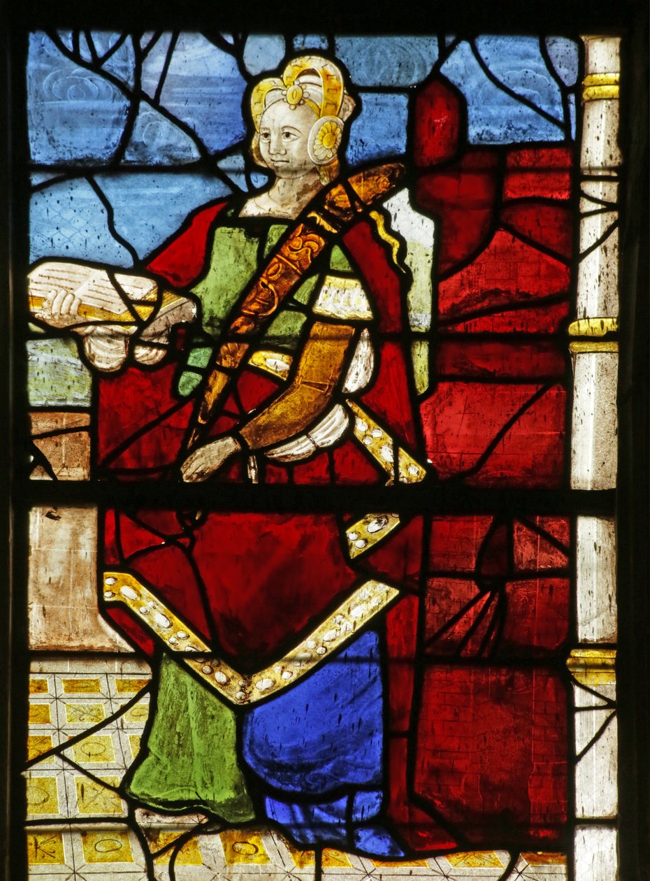 Window depicting Saint Barbara by French School