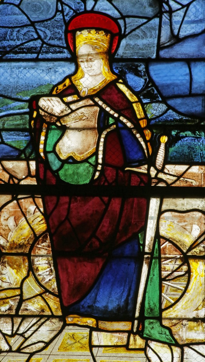 Window Depicting Saint Catherine with Broken Wheel by French School