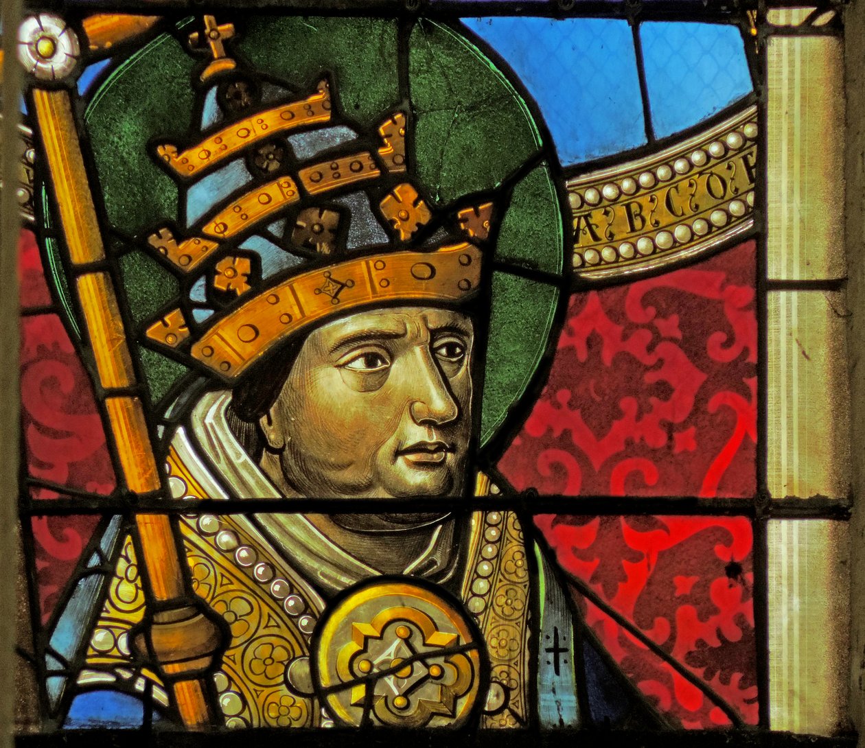 Window depicting Saint Gregory by French School