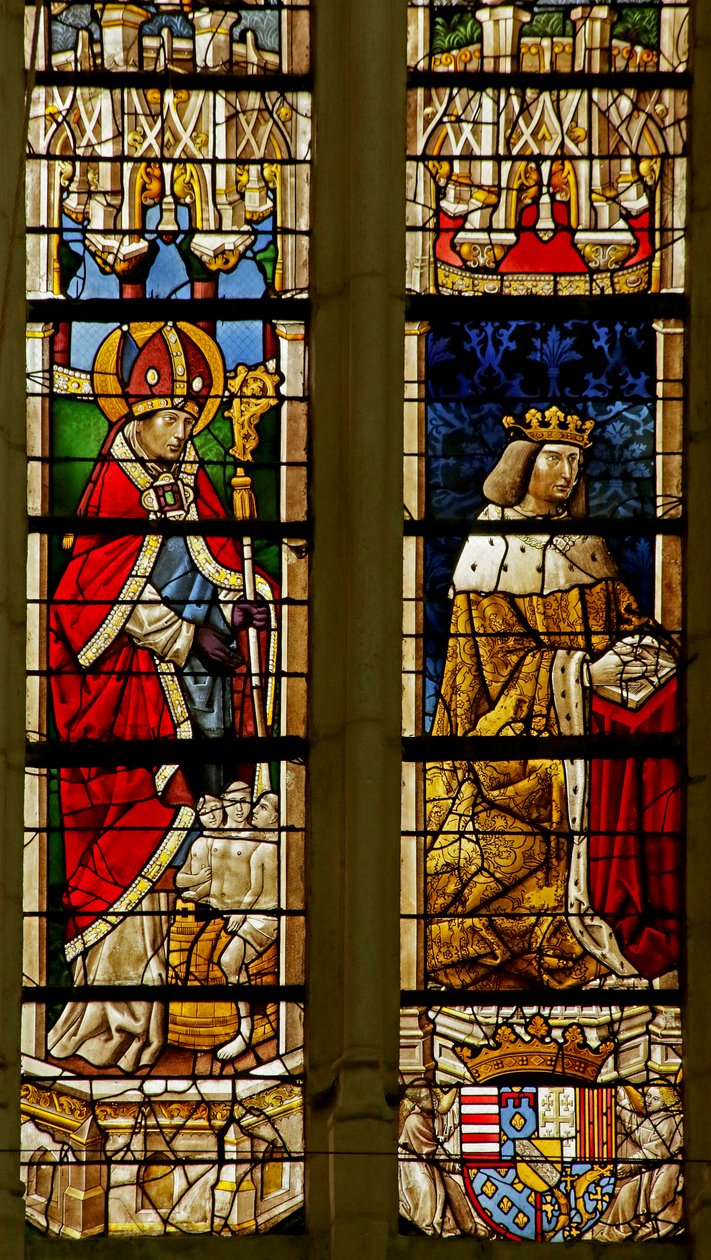 Window depicting Saint Nicholas and Donor René II by French School