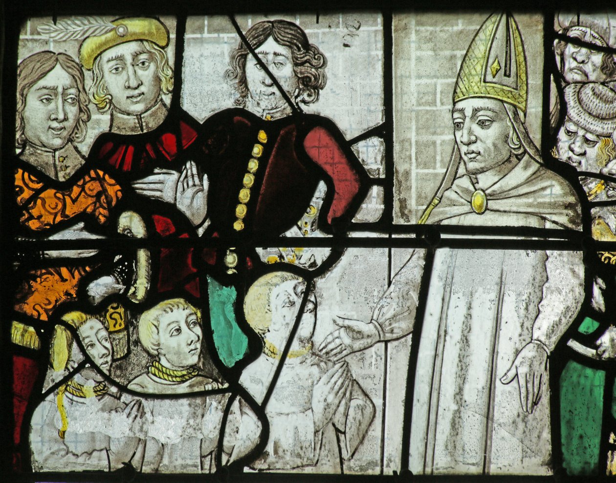 Window depicting St Nicholas rescuing three boys by French School