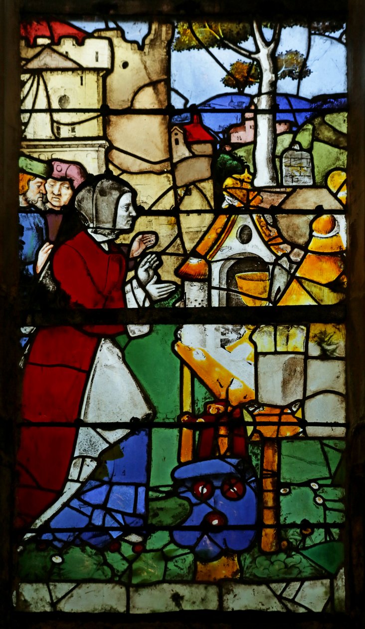 Window depicting Tabernacle built by bees for the Sacrament by French School