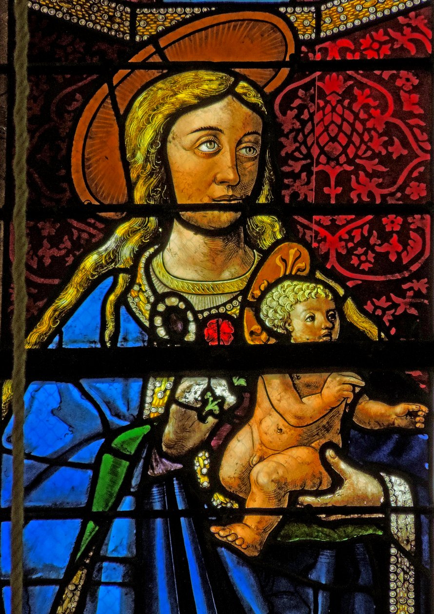 Window depicting Virgin and Child by French School