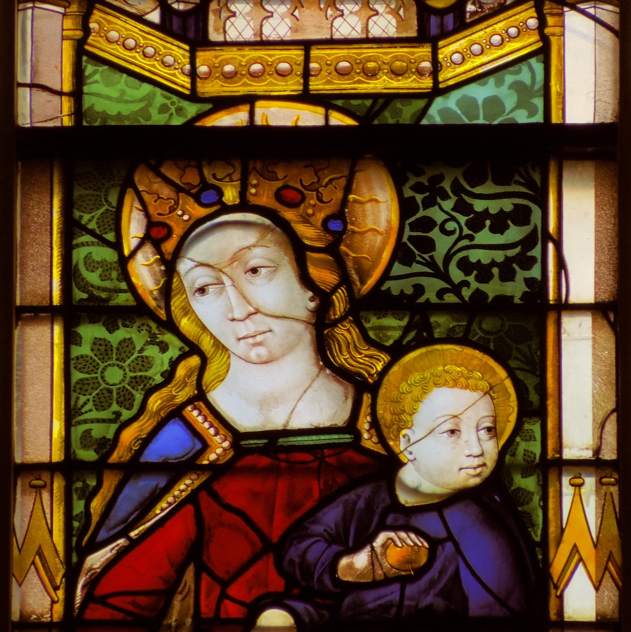 Window depicting Virgin and Child by French School