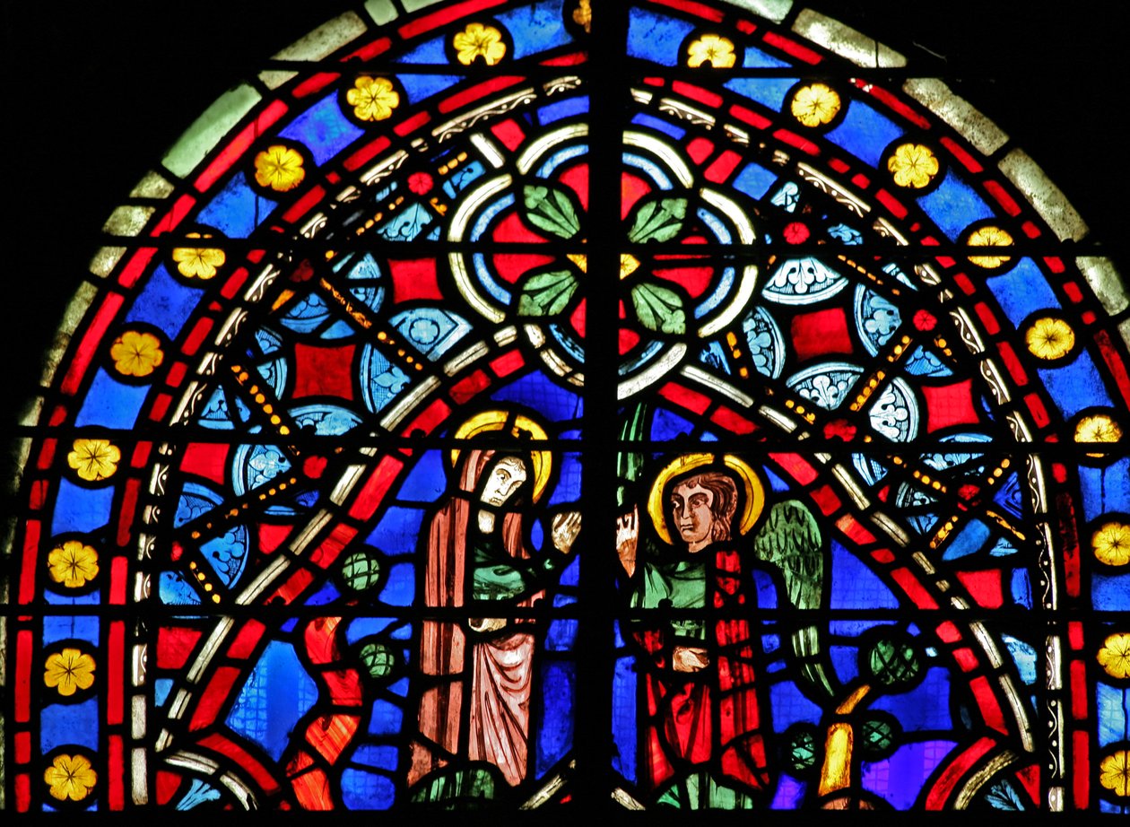 Window depicting the Annunciation to Anna by French School
