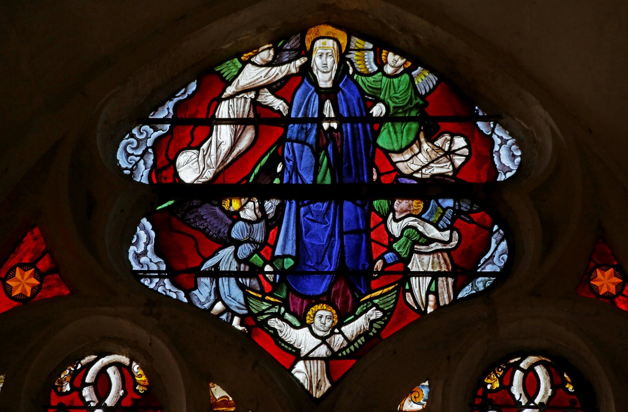 Window depicting the Assumption of the Virgin by French School