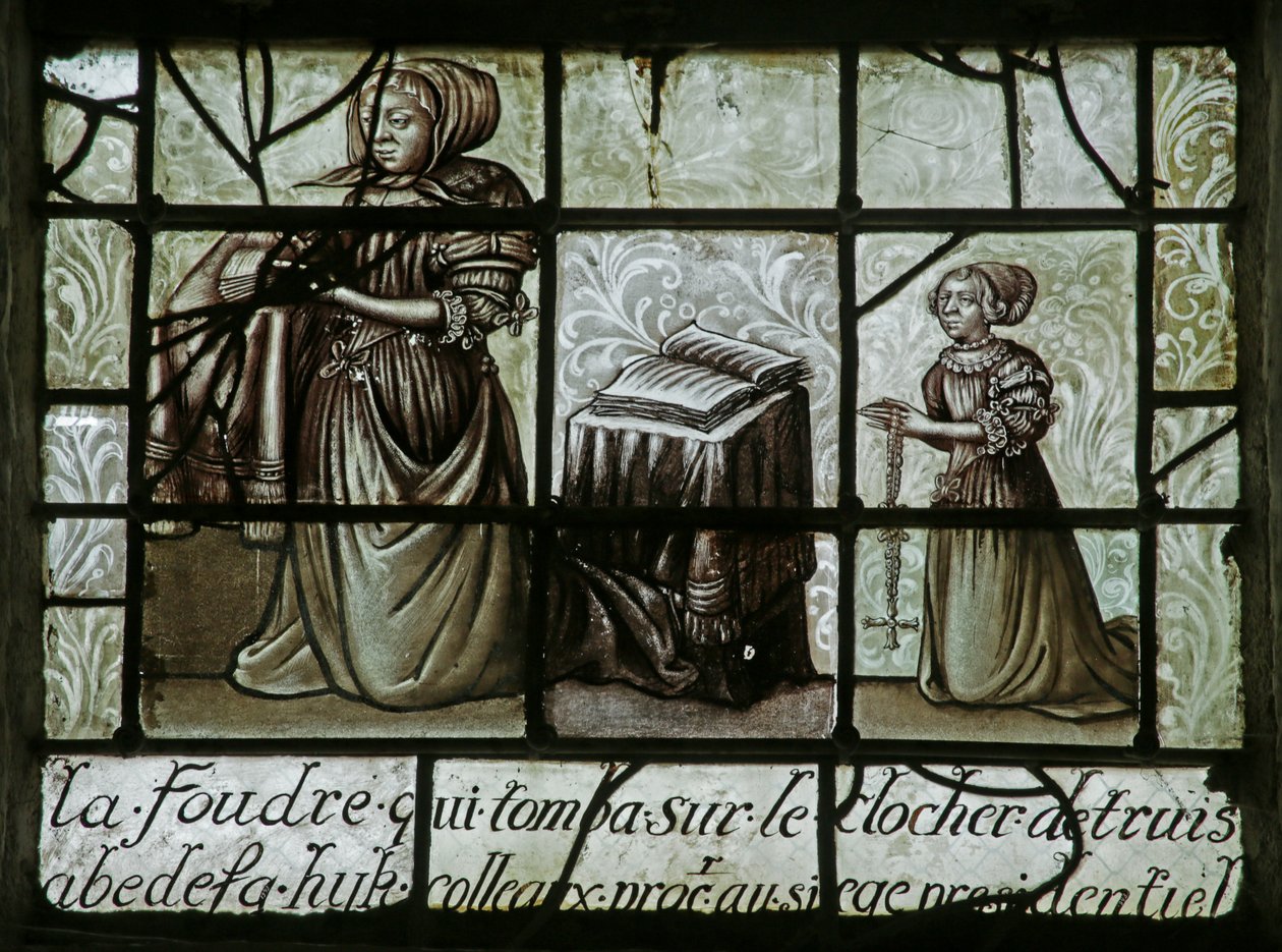 Window depicting the Donor by French School