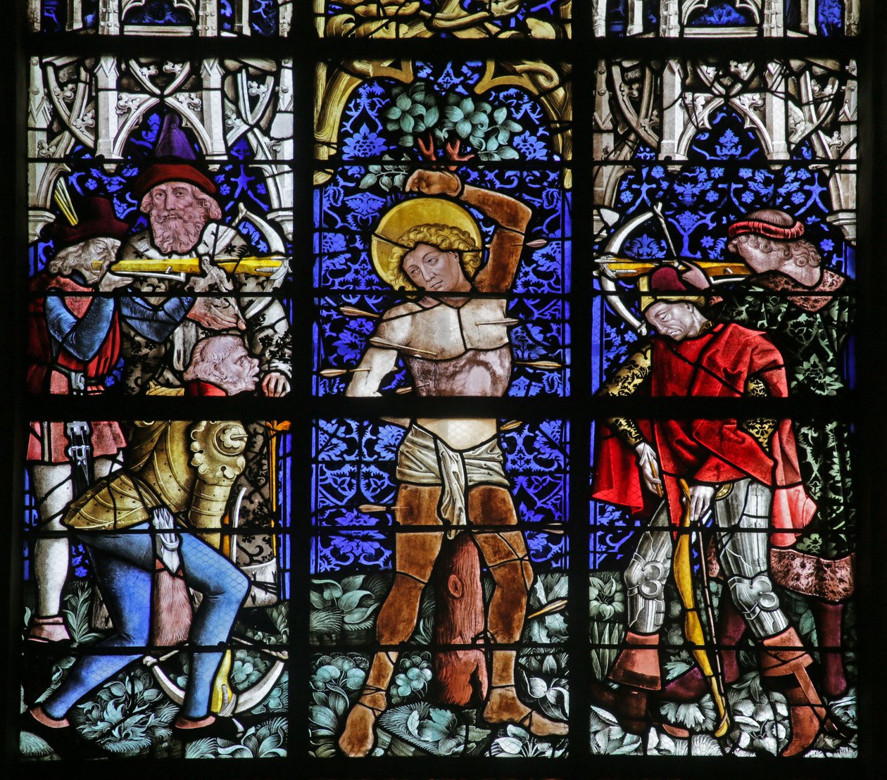 Window depicting the Martyrdom of Saint Sebastian by French School