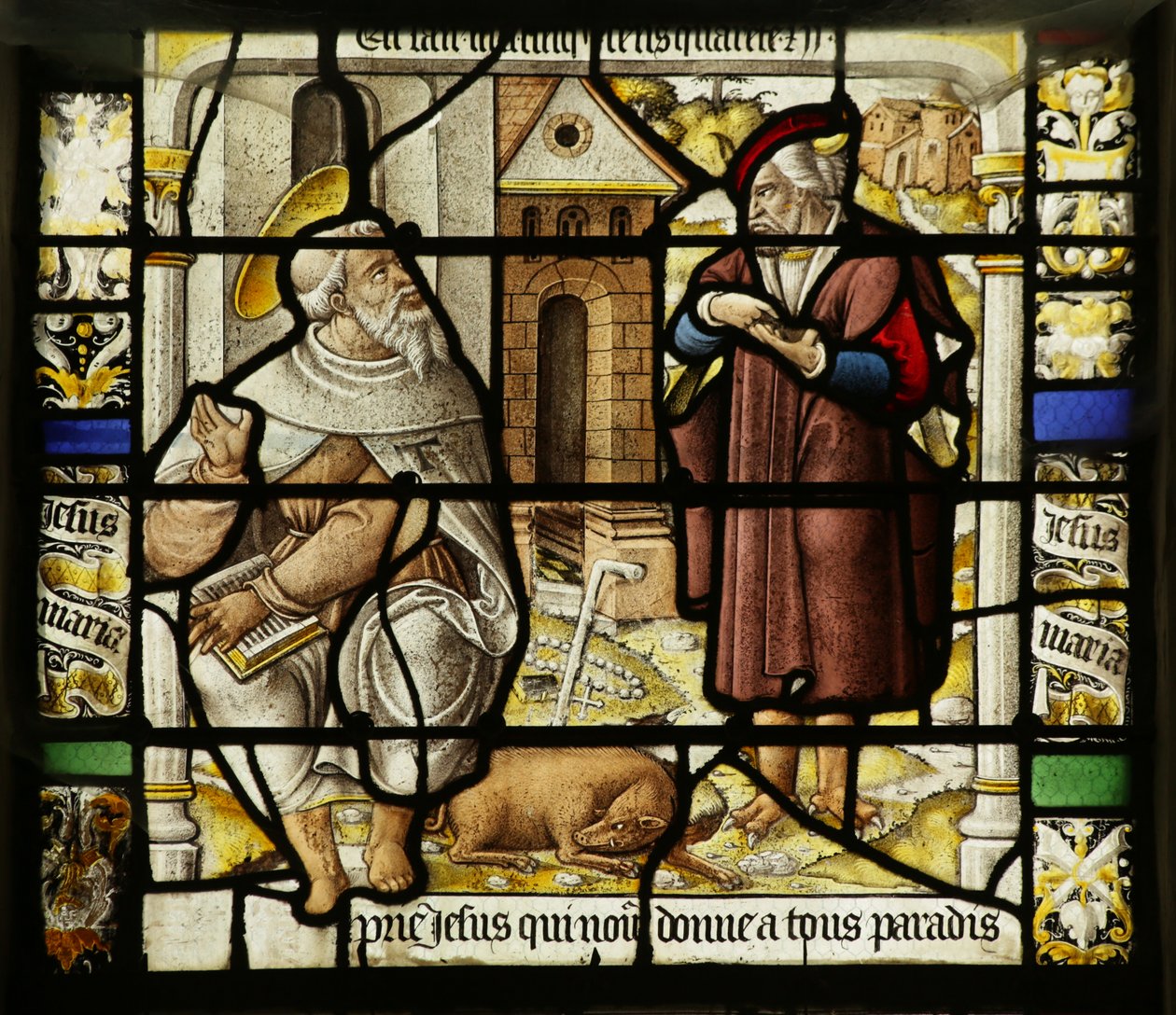 Window depicting the Temptation of Saint Anthony by French School