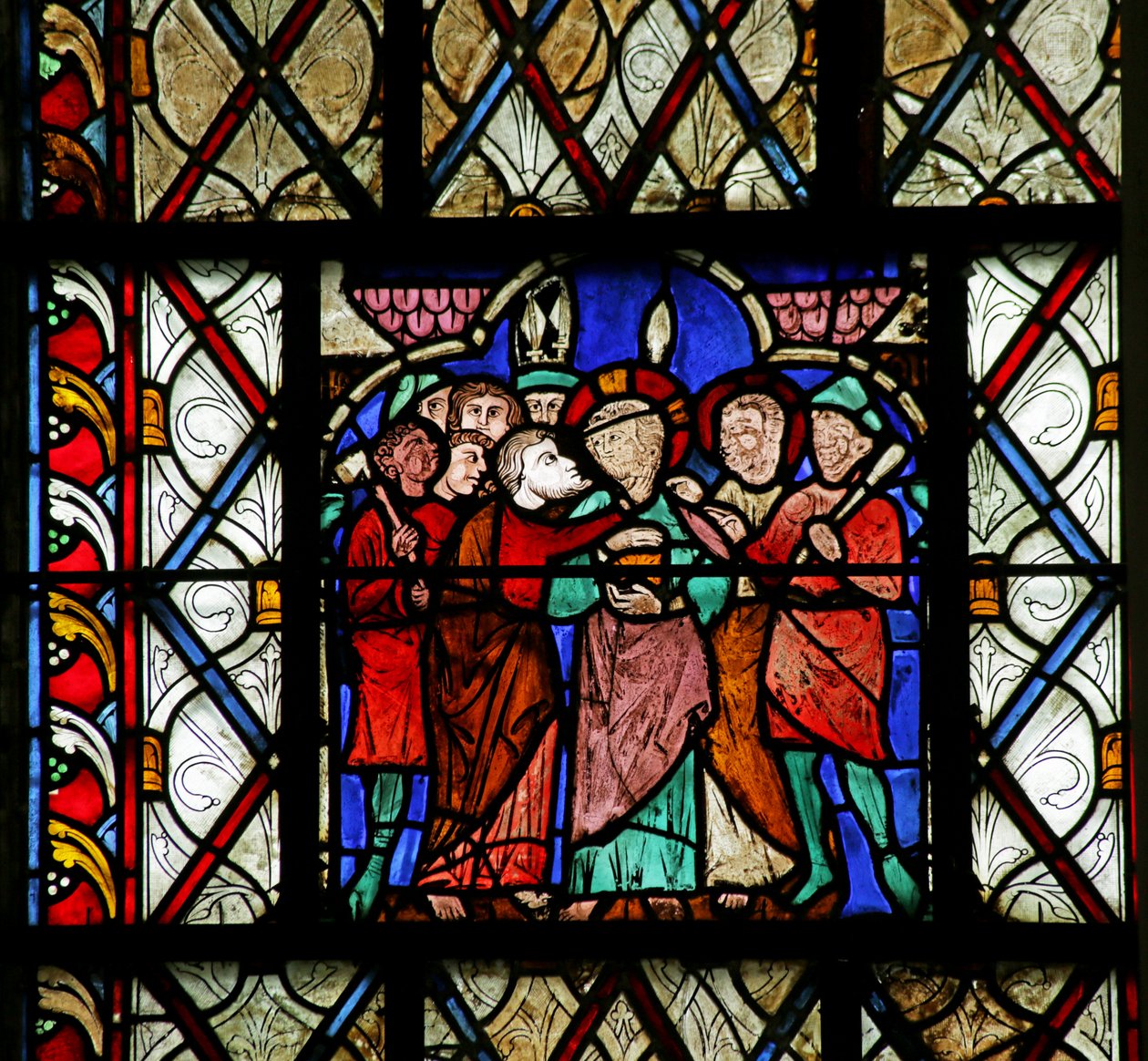 Window depicting the Via Crucis by French School
