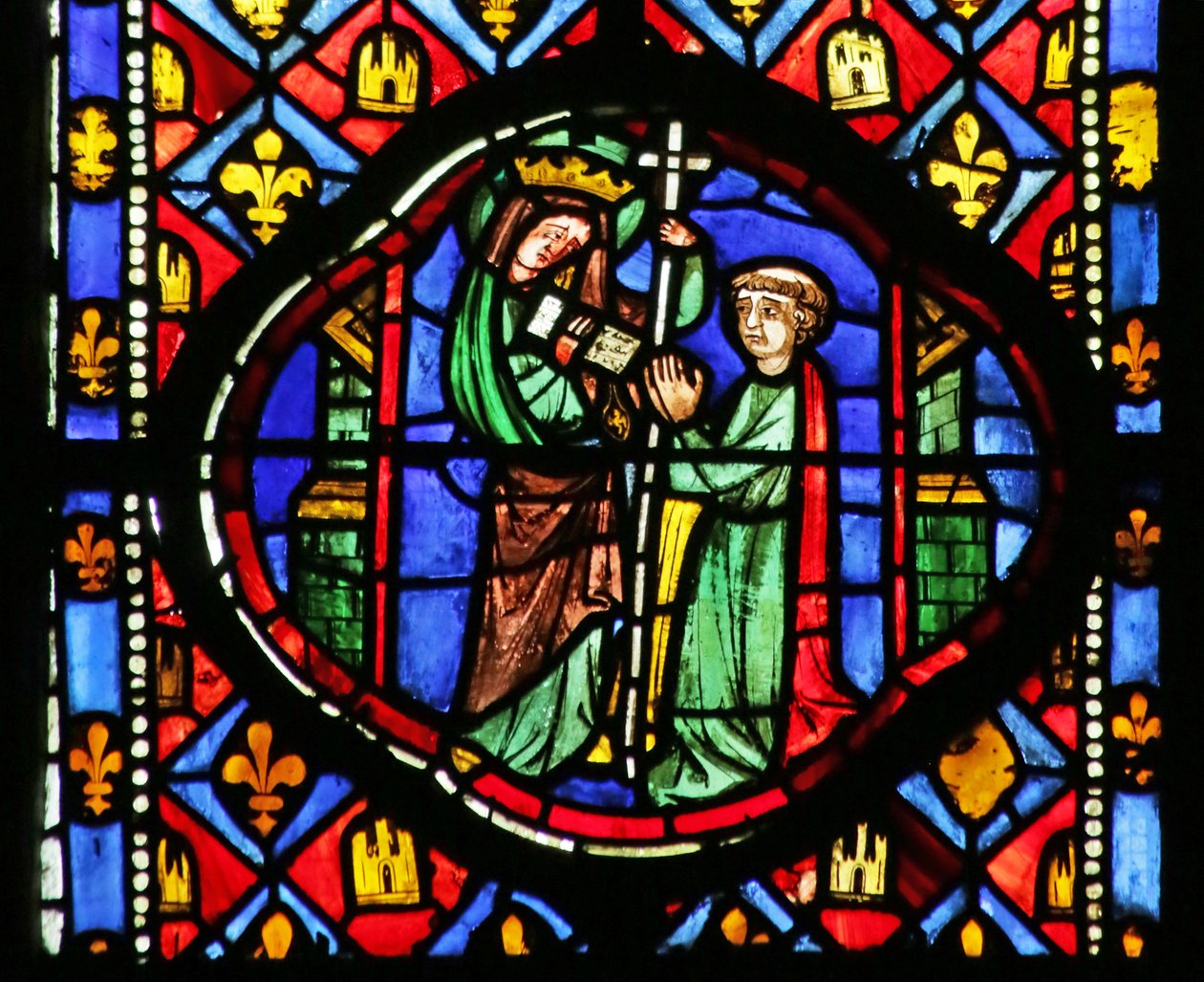 Window depicting the Virgin returning Theophilus the deed by French School