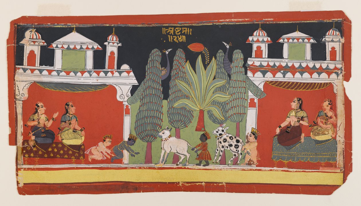 Krishna and Balarama as Children by Indian School
