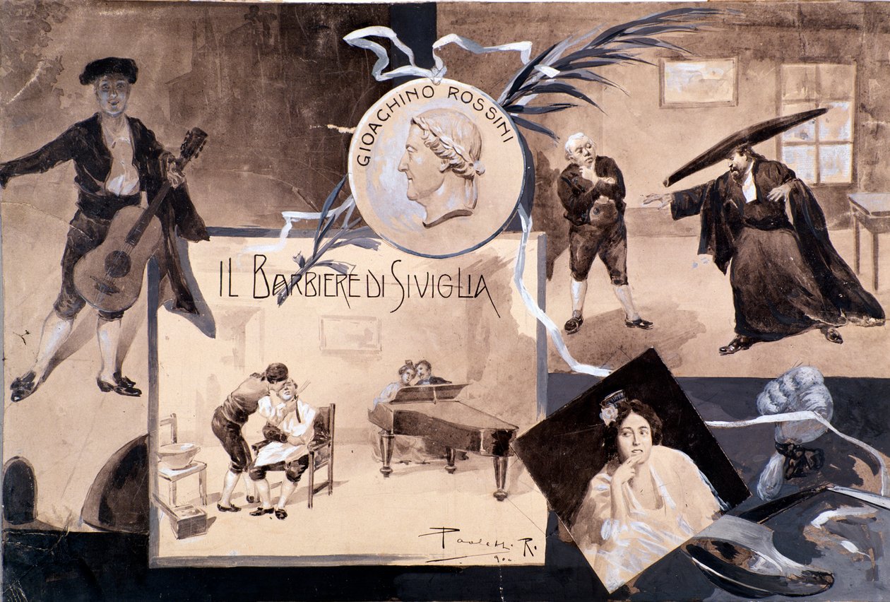 Illustrations for the Opera The Barber of Seville, by Gioachino Rossini by Italian School