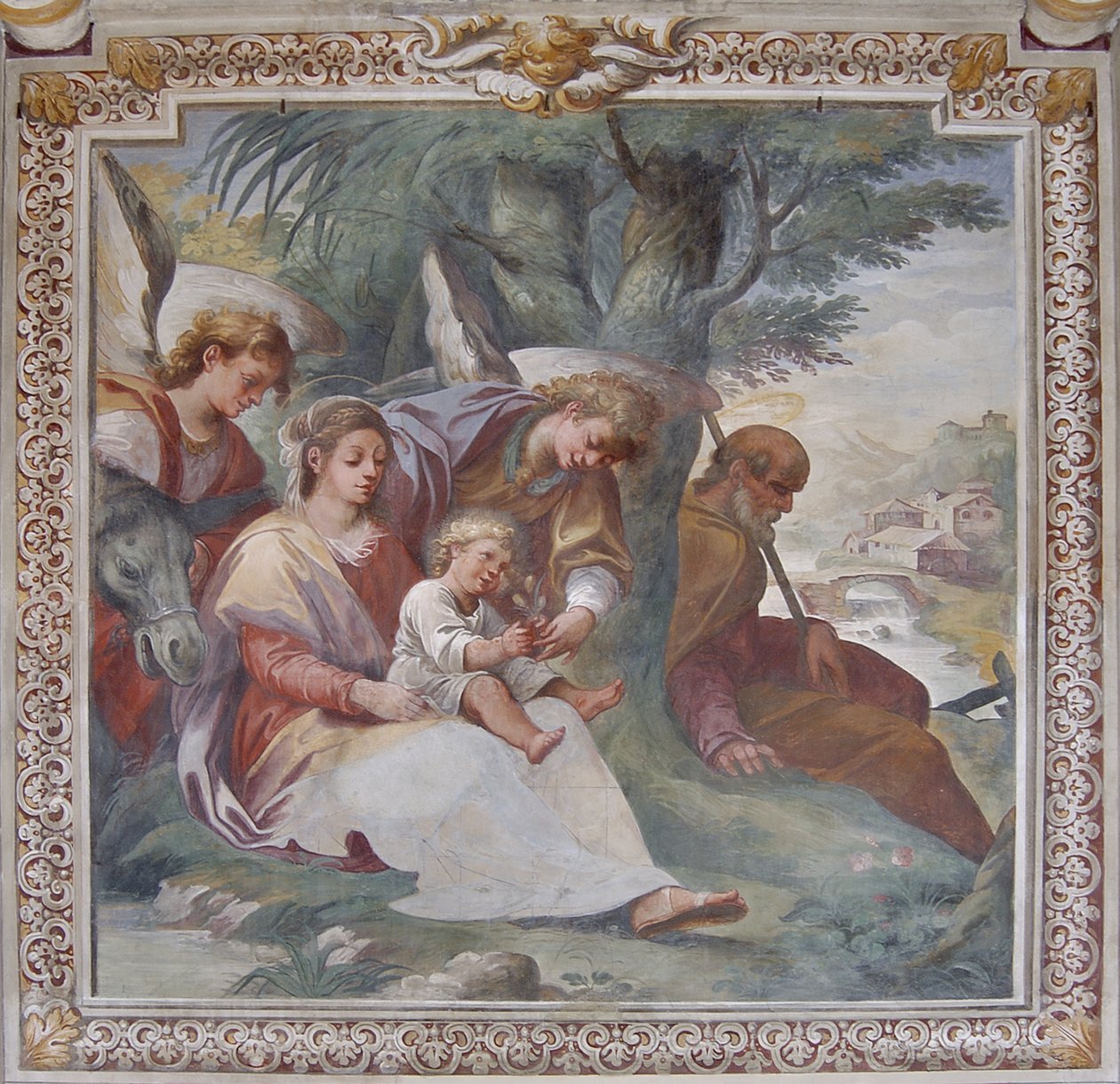 Rest on the Flight into Egypt, Chapel of Santa Margherita by Italian School
