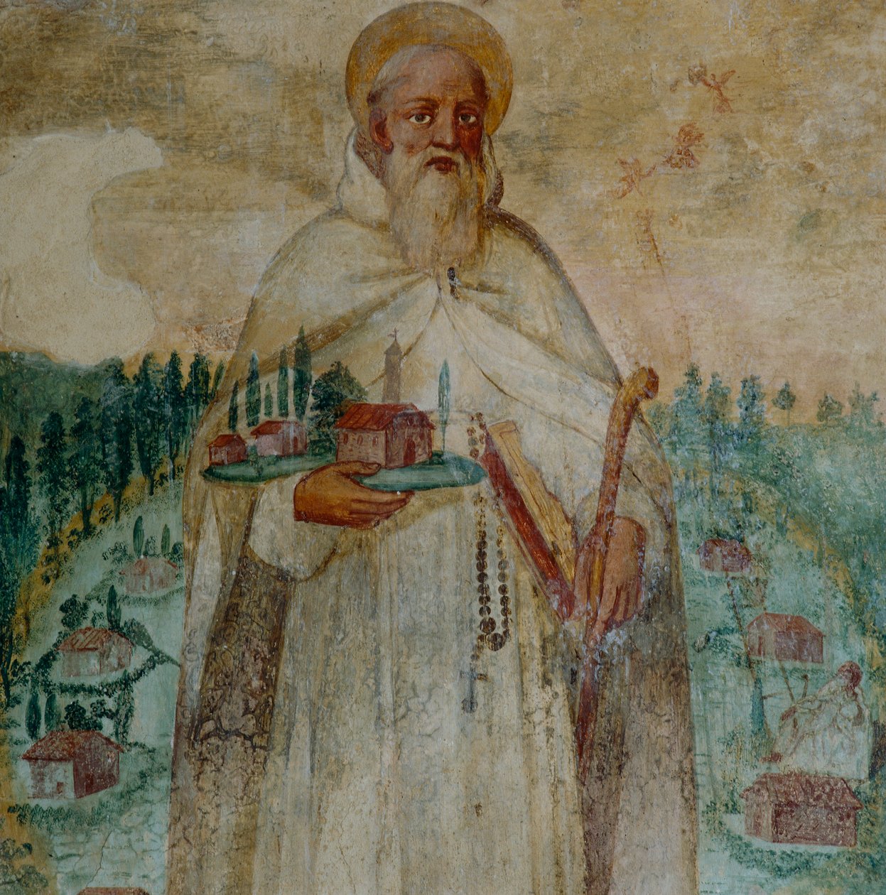 (Detail) St. Romuald, Founder of the Carthusian Monastery in Camaldoli by Italian School