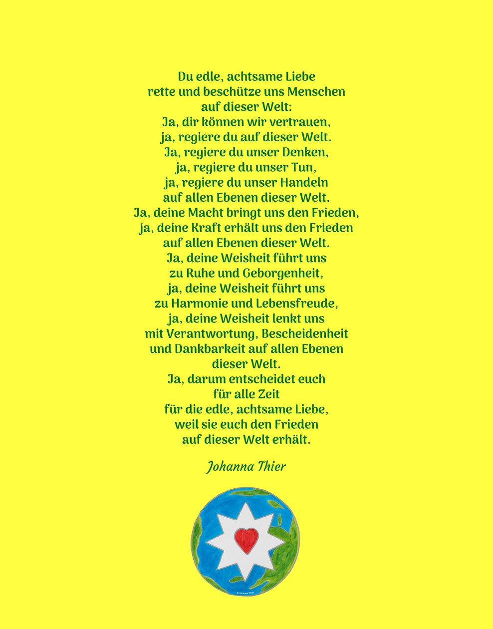 You Noble, Mindful Love Save and Protect Us Humans in This World (Version 1) by Johanna Thier