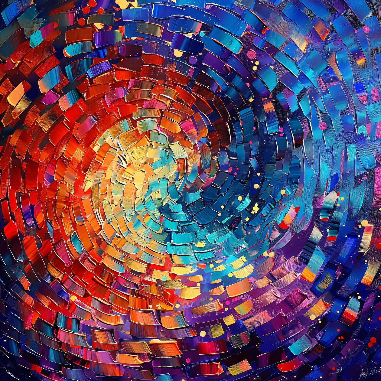 Abstract Art with Acrylic Paint Colors by F. Abderrahim