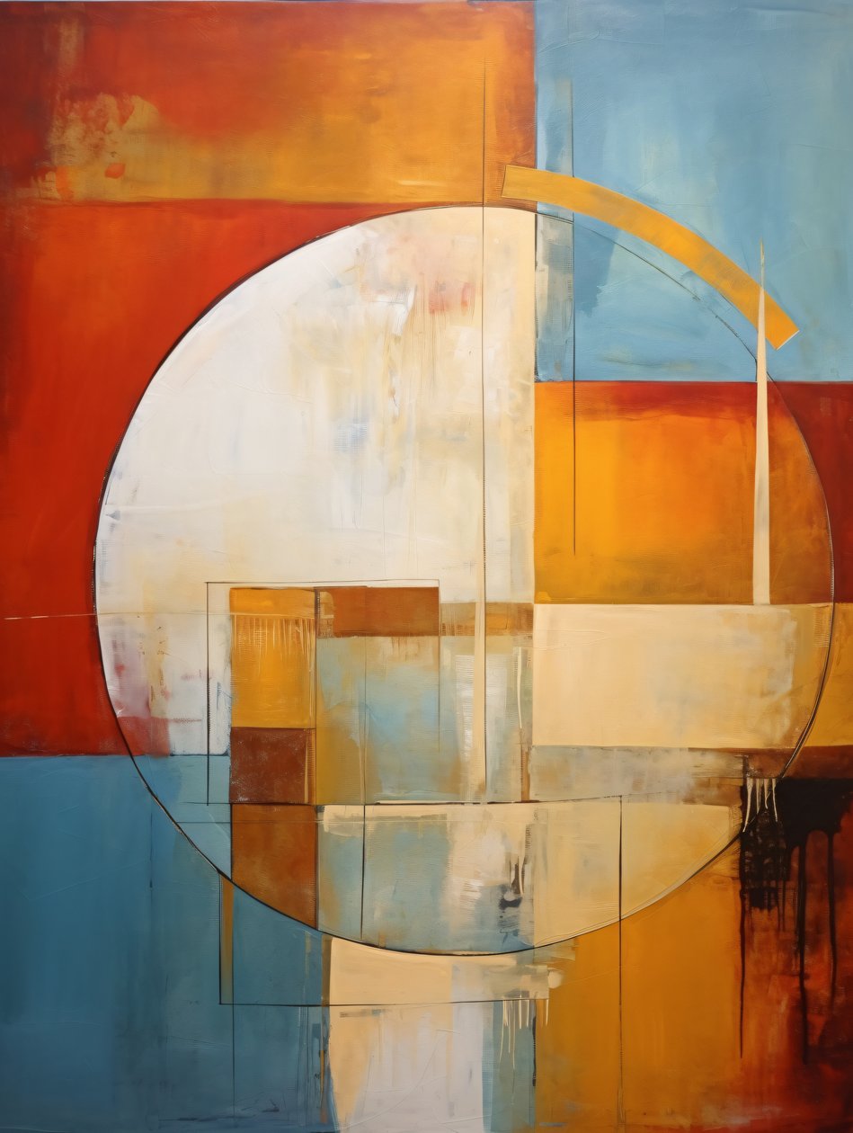 Circular Shapes, Abstract Painting by F. Abderrahim