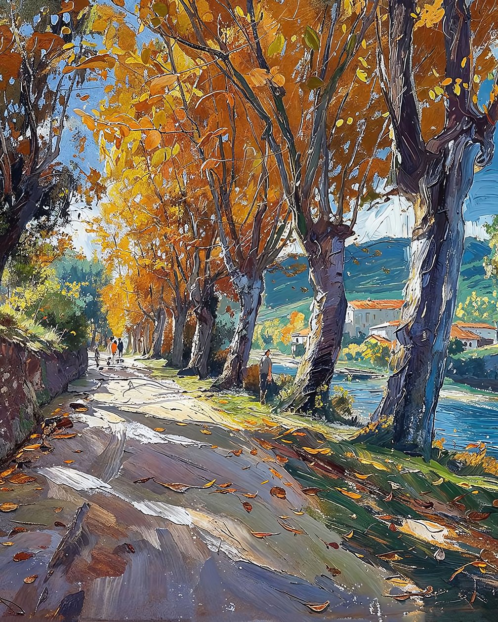 Country Walking Road through the Forest by F. Abderrahim