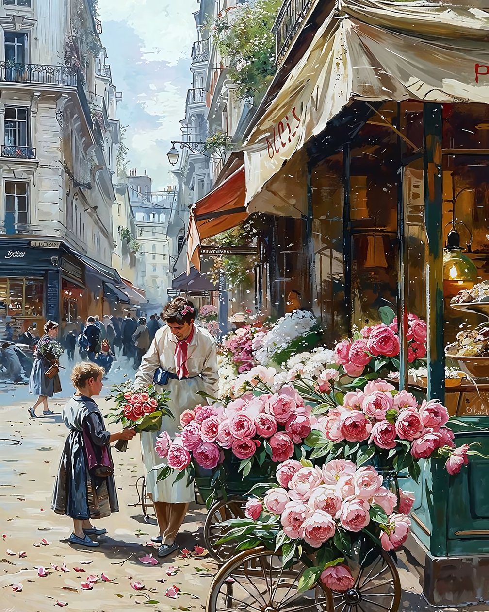 1920s Woman Flower Seller by F. Abderrahim