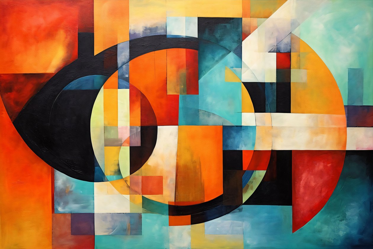 Abstract Composition Spiral, Bright Multicolor by F. Abderrahim