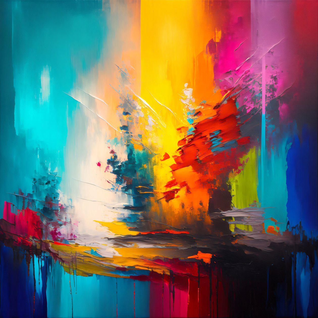 Abstract Art With Vibrant Colors Background by F. Abderrahim