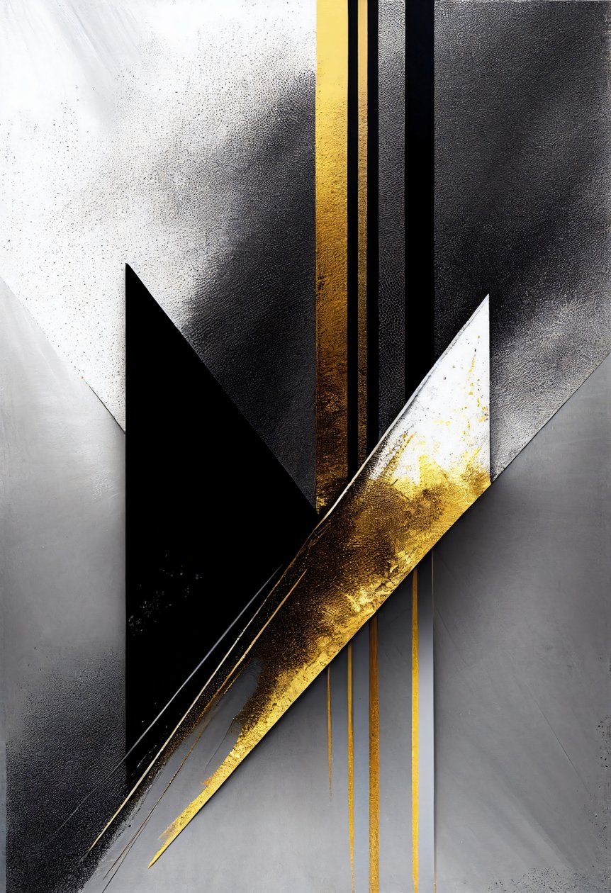 Abstract Black & Gold Stripes & Line Background by F. Abderrahim