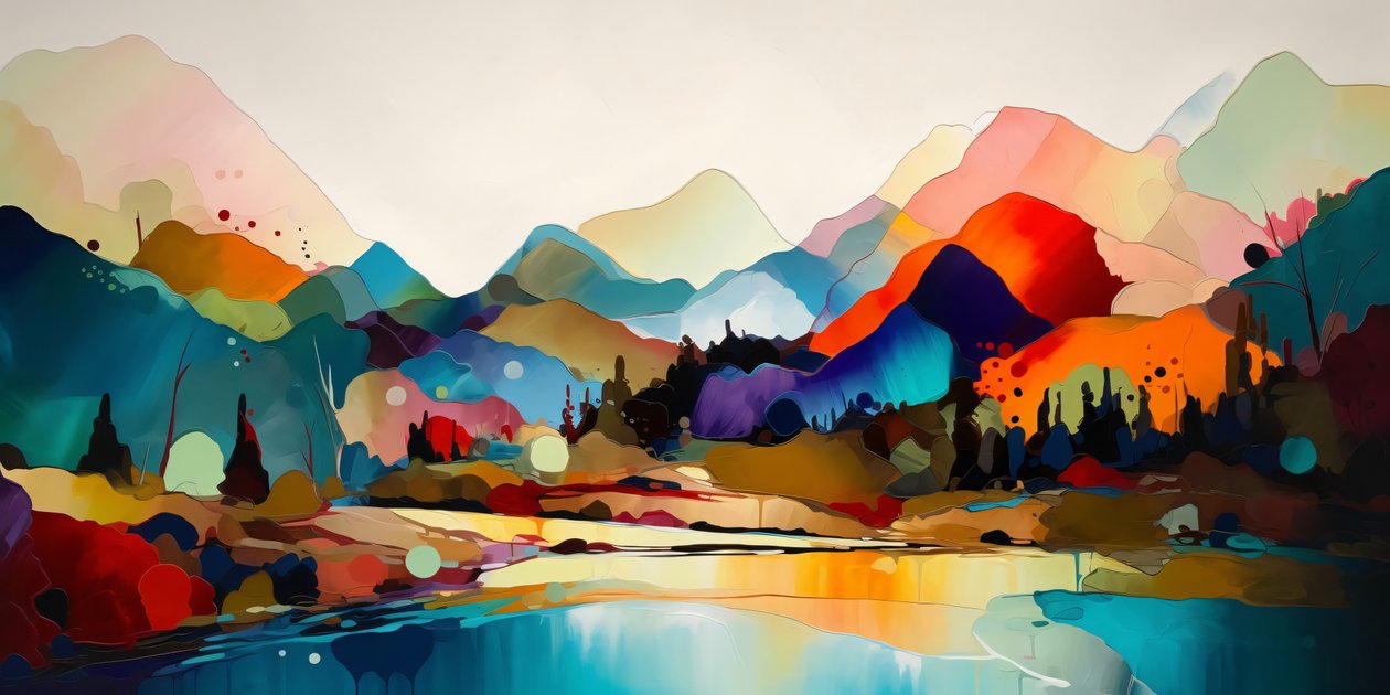 Colourful Abstract Landscape by F. Abderrahim