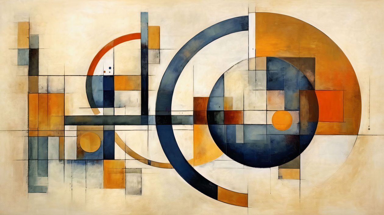 Mathematics & Geometry Abstract Painting Shapes by F. Abderrahim