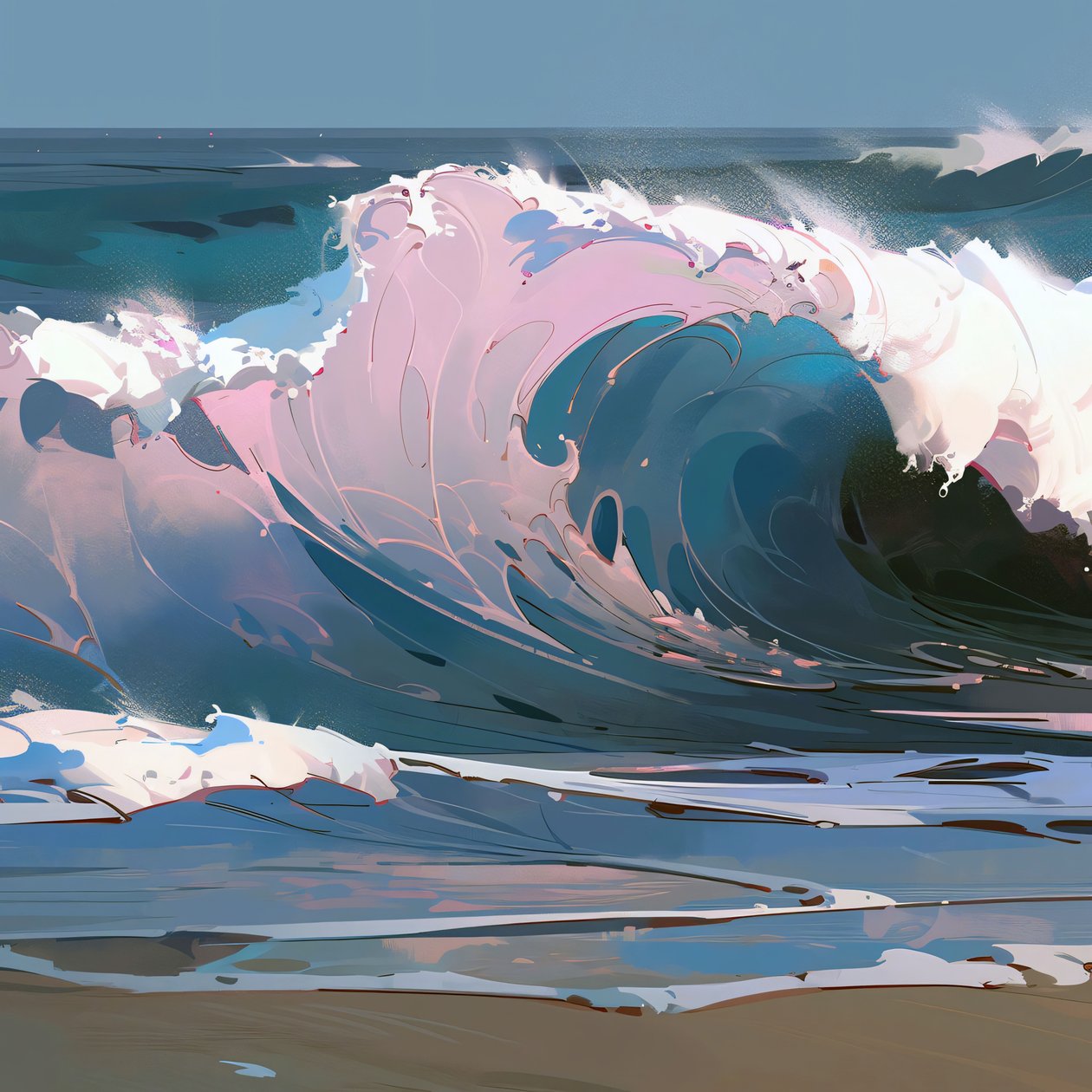 Ocean Beach Beautiful Waves and Water by F. Abderrahim