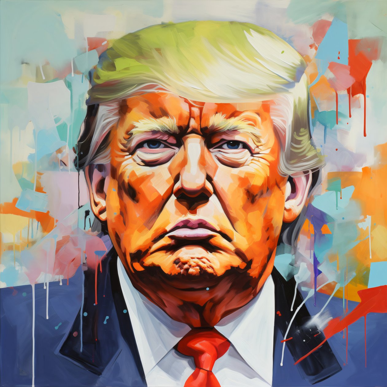 Donald Trump Canvas Oil Painting by F. Abderrahim
