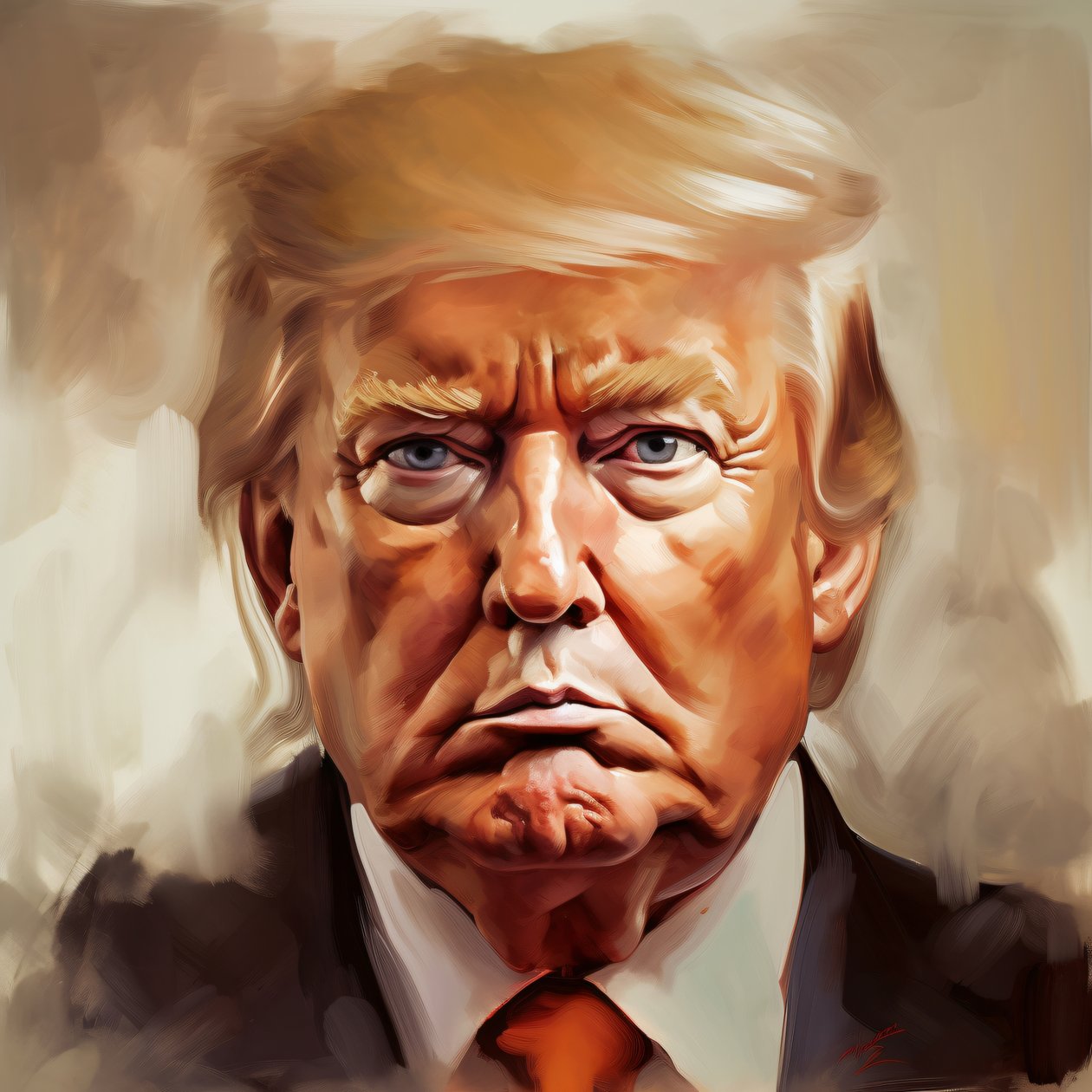Donald Trump Painting by F. Abderrahim