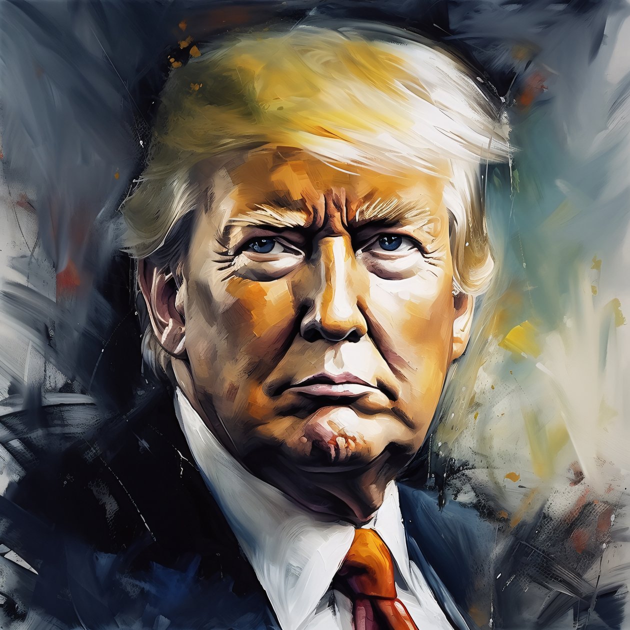 Donald Trump Painting by F. Abderrahim