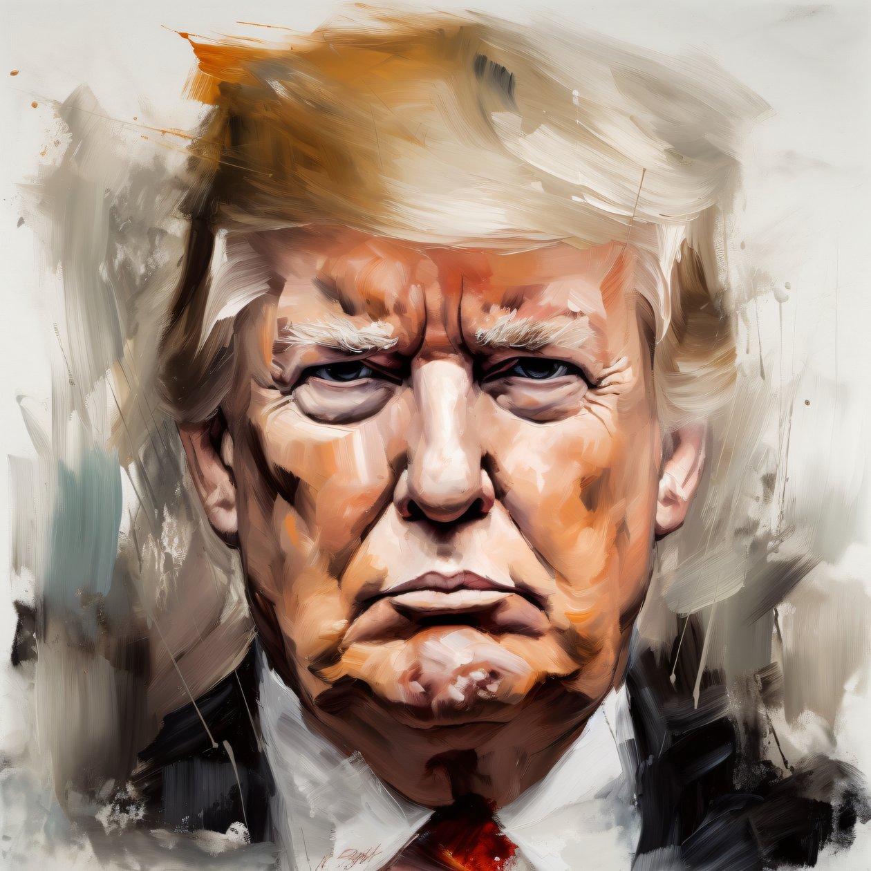 Donald Trump Portrait Painting by F. Abderrahim