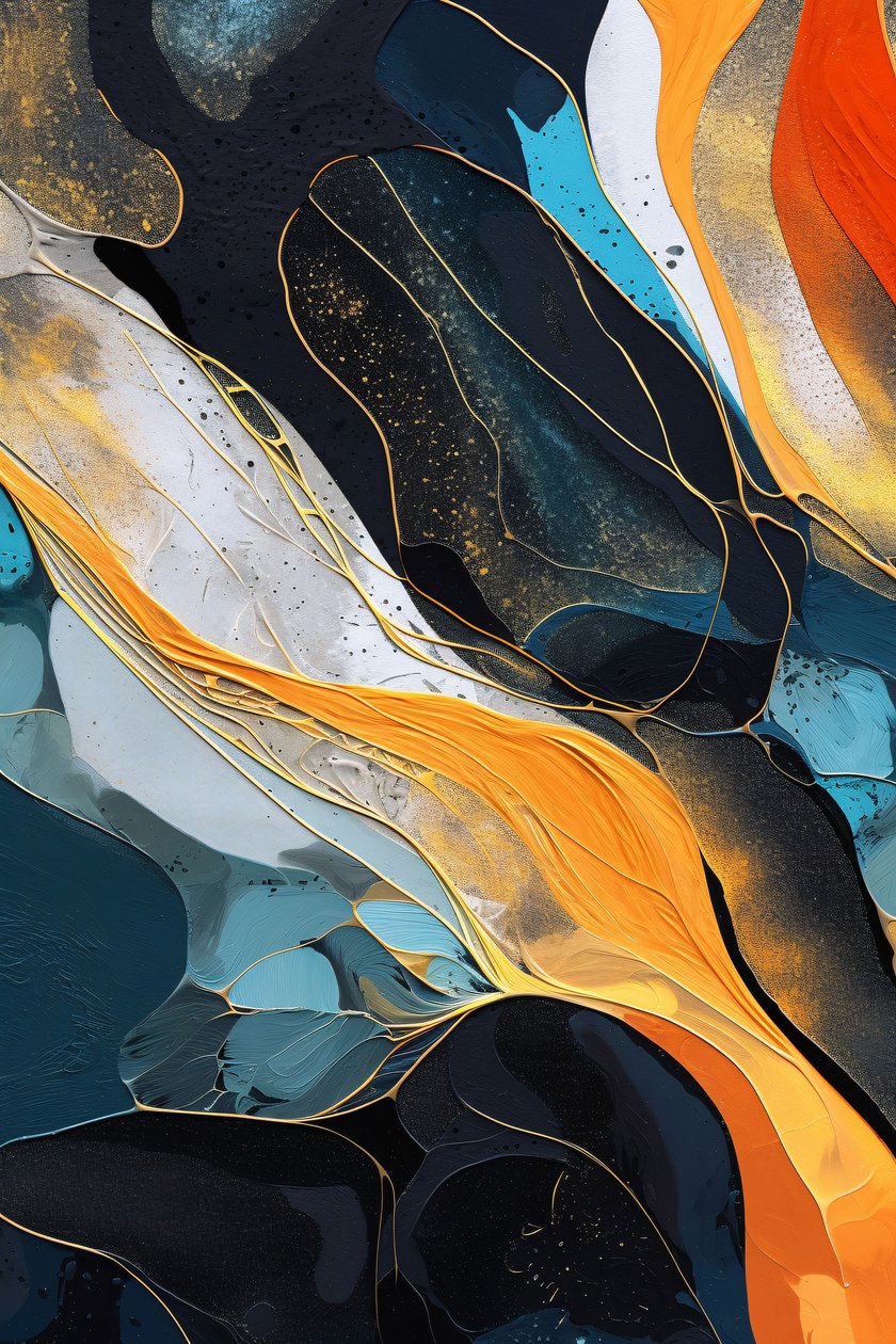 Abstract Blue Liquid Watercolor by F. Abderrahim