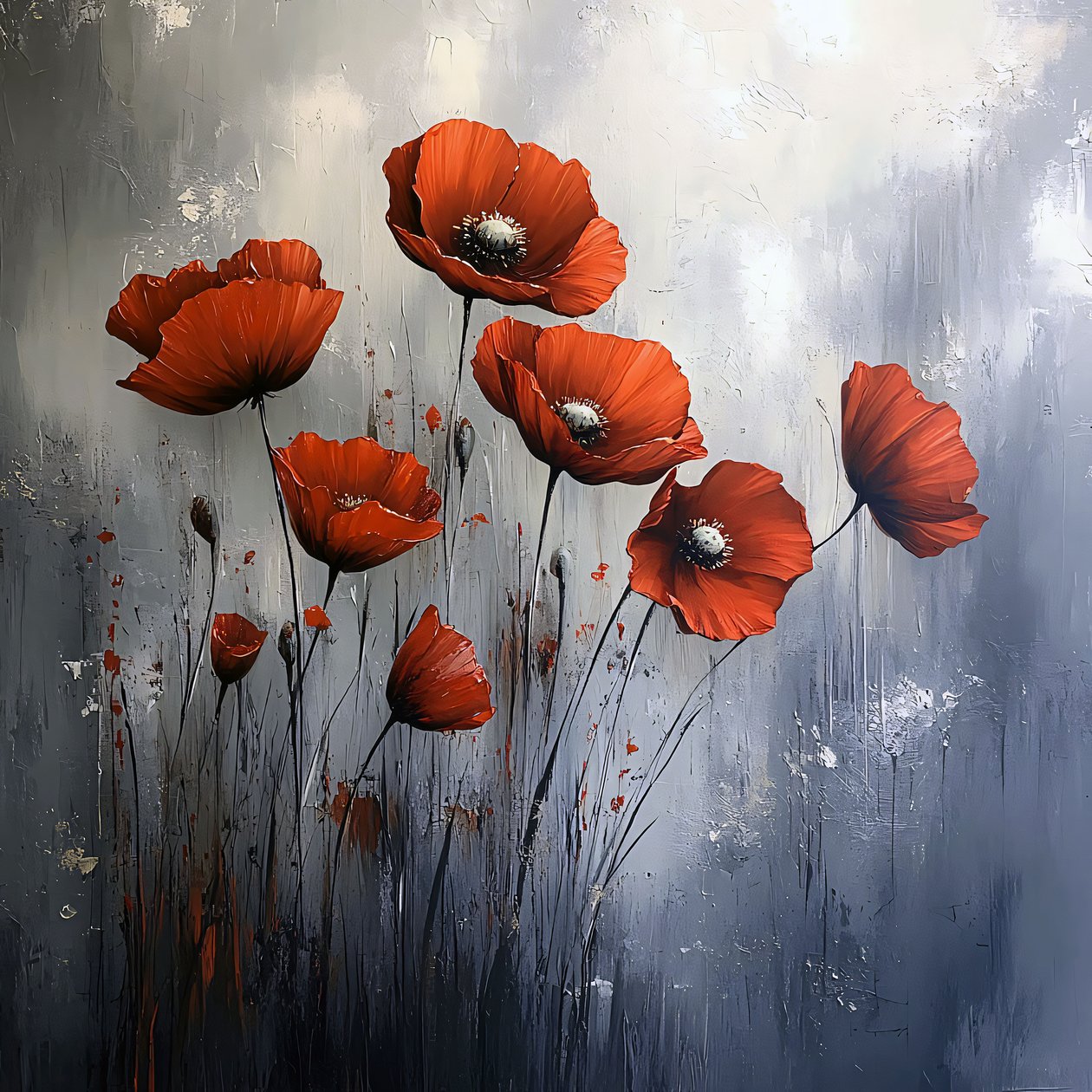 Red Poppies Canvas Wall Art by F. Abderrahim