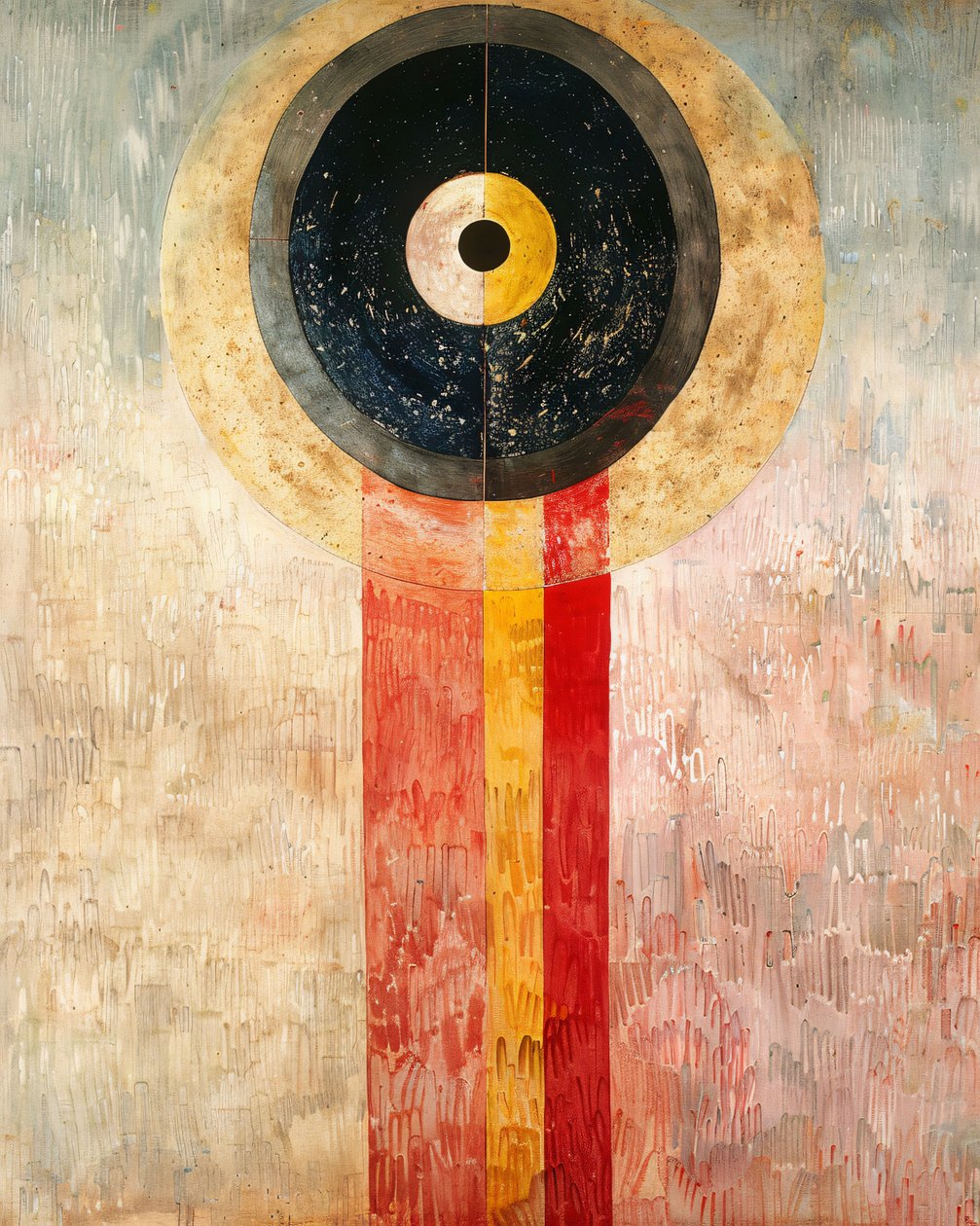 Abstract painting Hilma af Klint style inspiration by F. Abderrahim
