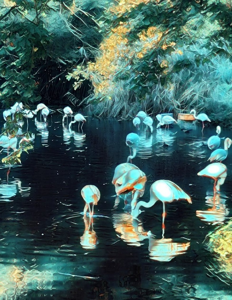 Flamingos by Margareta Uliarte