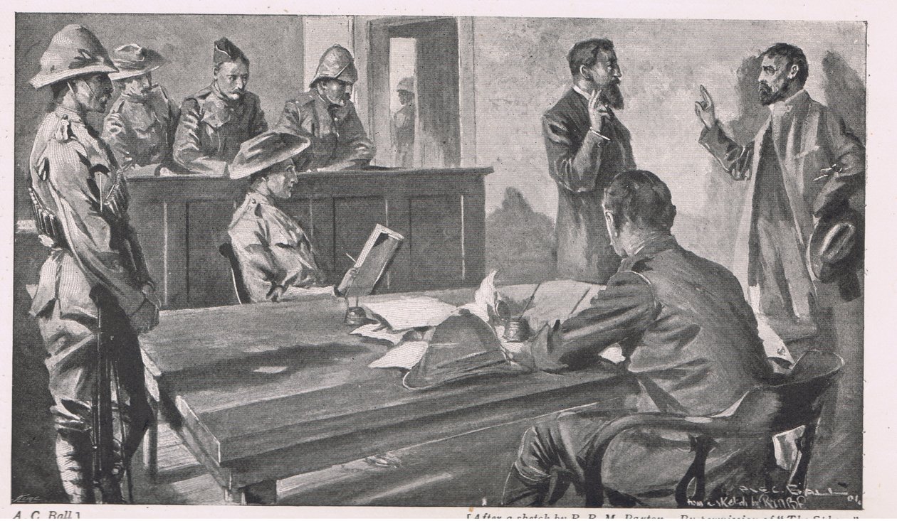 Boer Swearing Neutrality in the Courthouse at Ventersdorp, After Delivering His Rifle by A. C. Ball