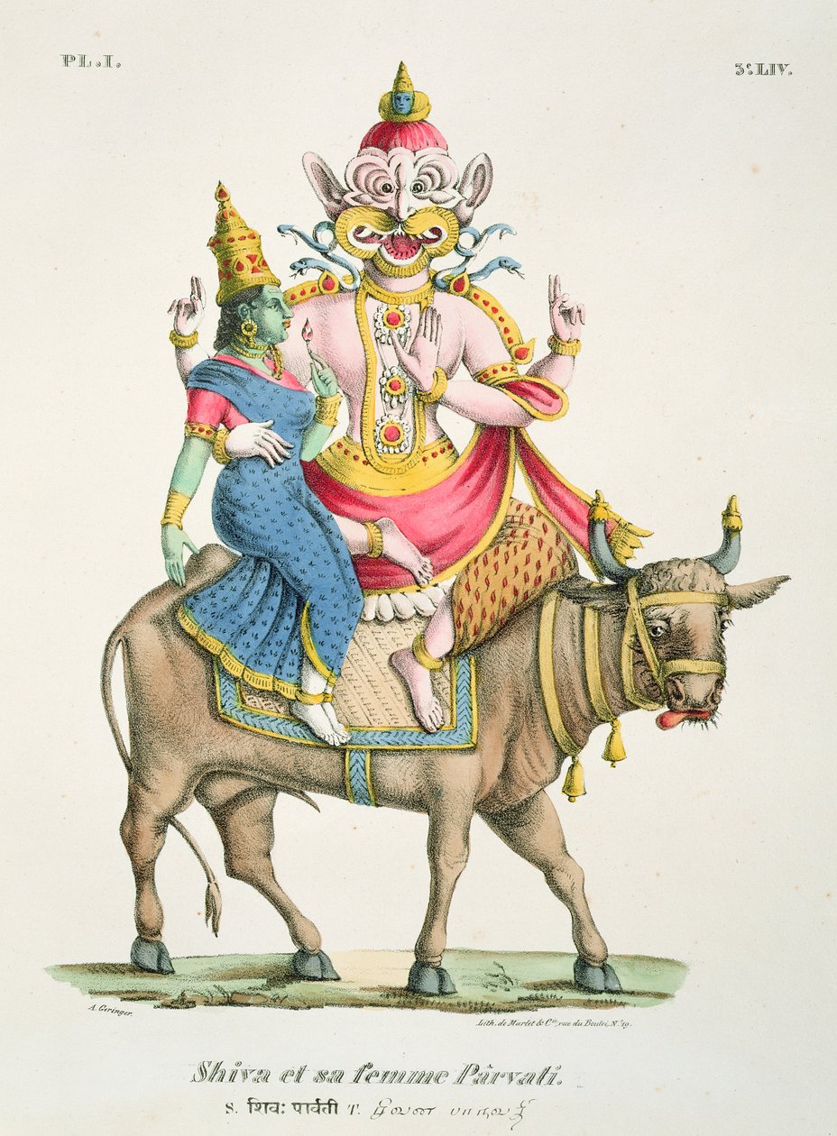 Shiva and Parvati, Engraved by de Marlet by A. Geringer