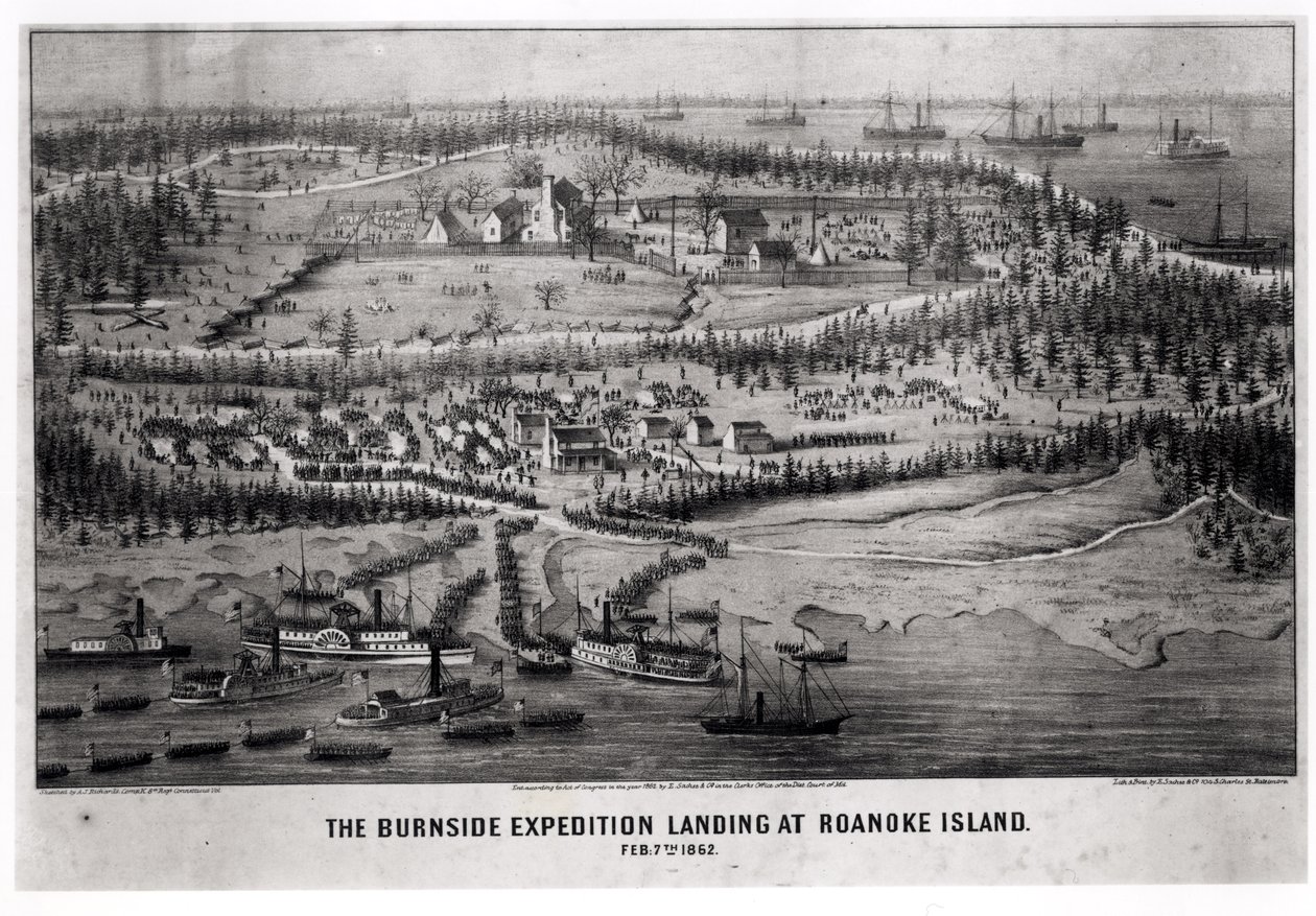 The Burnside Expedition Landing at Roanoke Island, February 7th 1862 by A. J. Richards