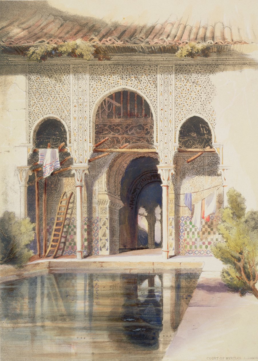 The Court of Myrtles, Alhambra by A. Margaretta Burr