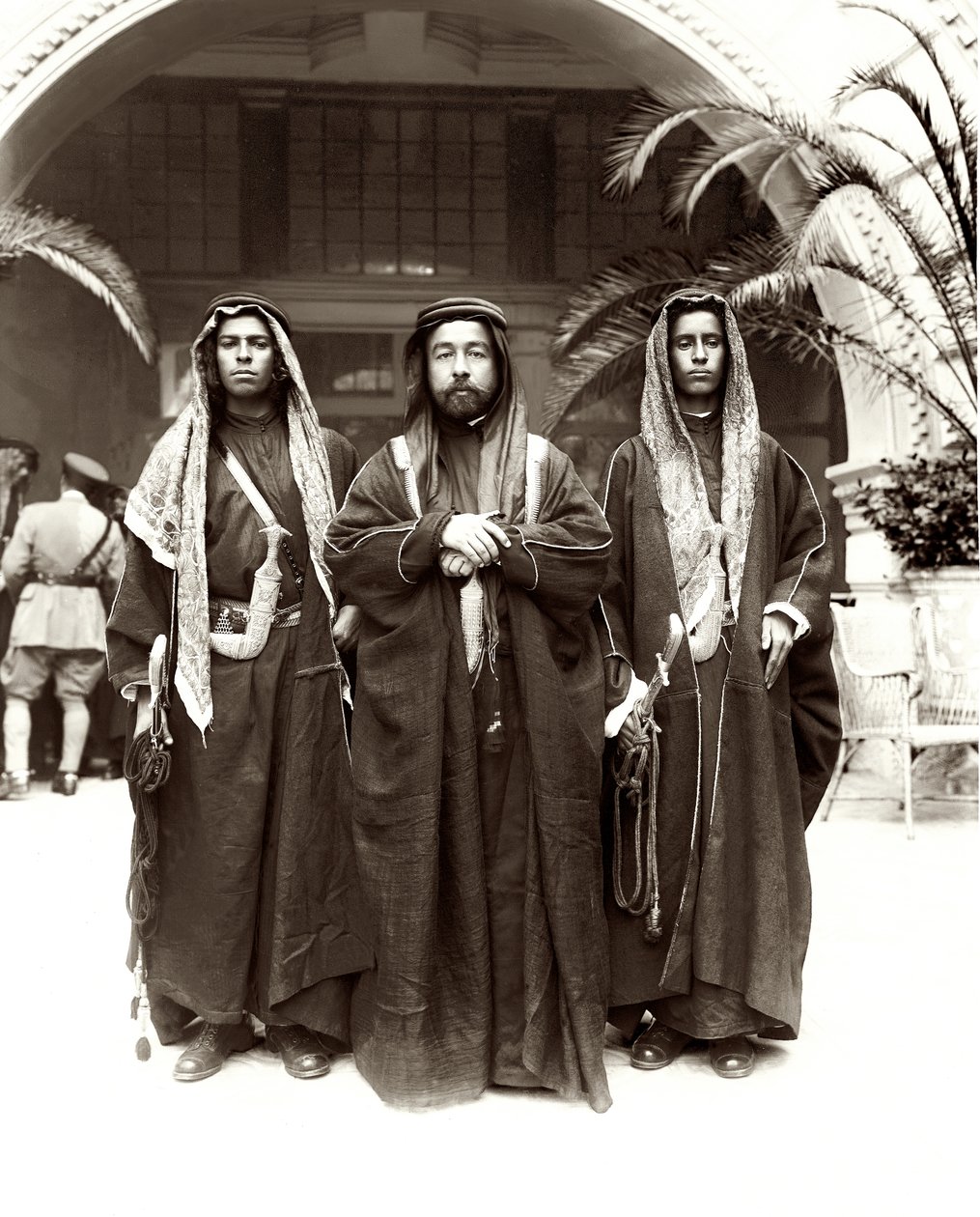 Sherif Abdullah with Sheikh Jwayber el-Otaiby of the Otaibeh Tribe, 1921 by A. Reid